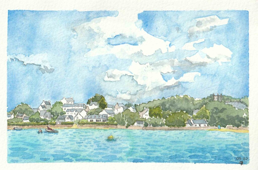 Aquarelle Panorama, Iles aux Moines