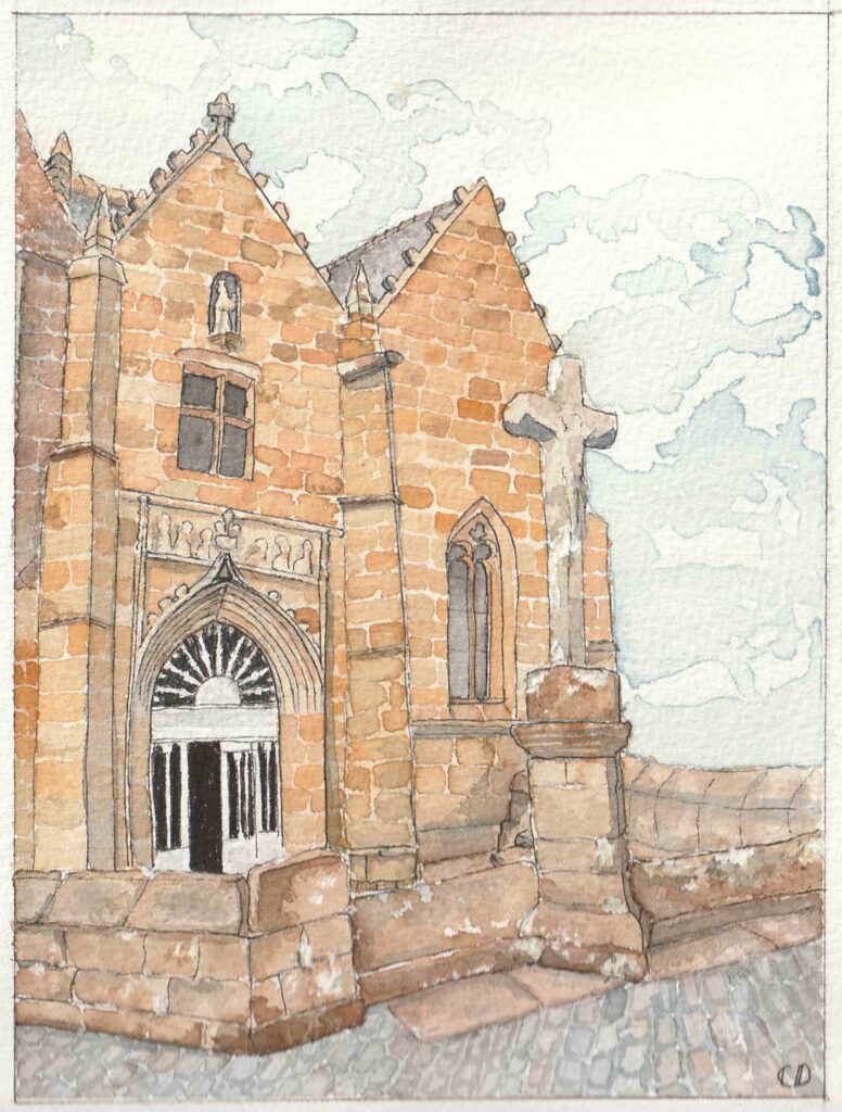 Aquarelle Chapelle Notre Dame de la Clarté, Perros-Guirec