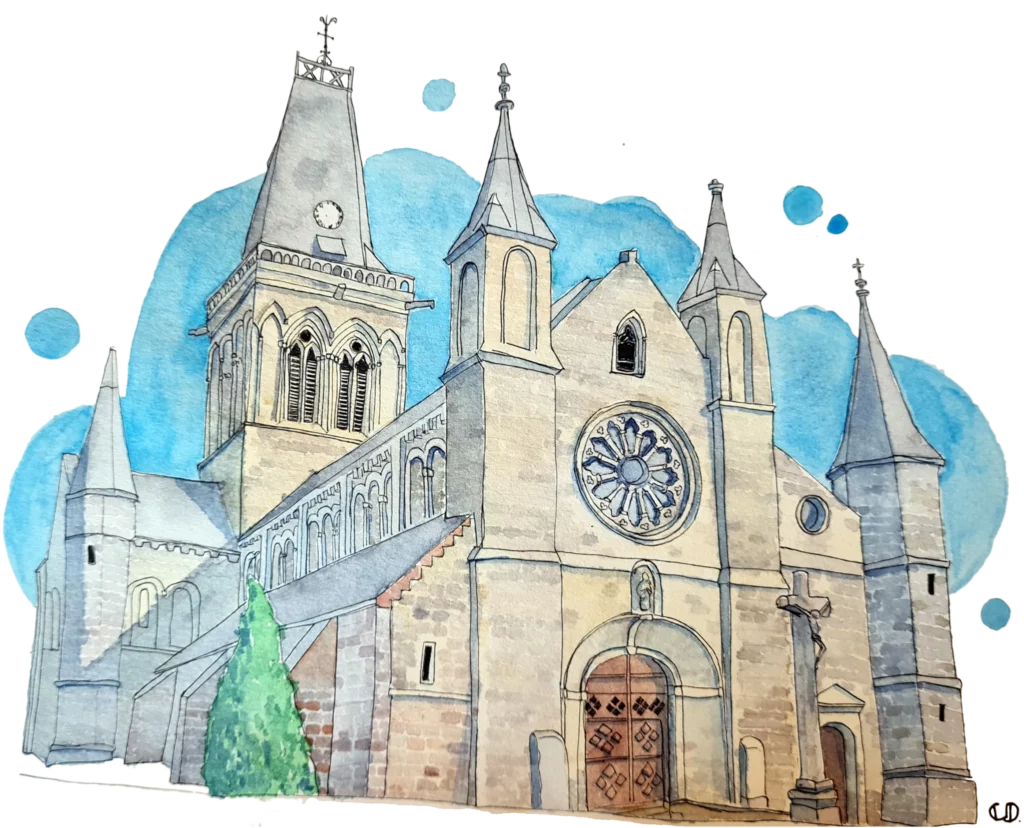 Aquarelle Notre Dame du Bourg-Dun