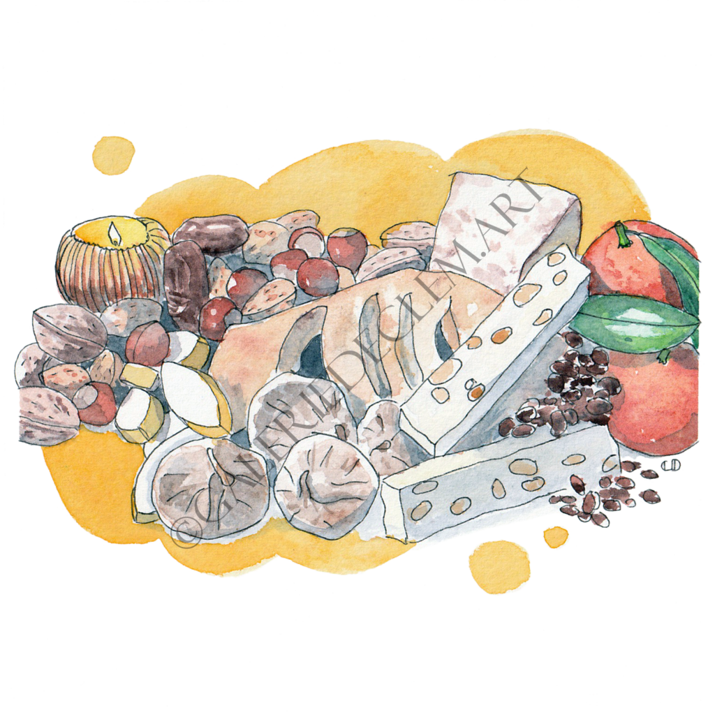 13 desserts. Aix-en-Provence. Aquarelle sur papier 300g/m2 - 13x13 cm